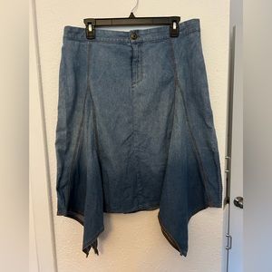 Soft Surroundings Denim Asymetrical Skirt